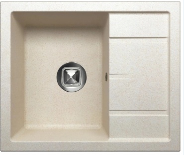 Кухонная мойка TOLERO R-107 60х85х20 см, искусственный камень, тон бежевый