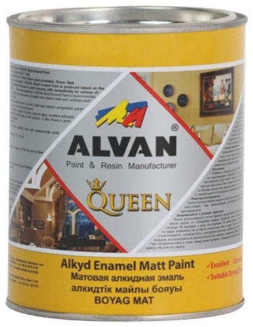 Alvan эмаль матовая Queen 3 л, тон 199 black