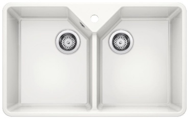 Кухонная мойка Blanco Villae Double 80х49х20 см, керамика, тон белый