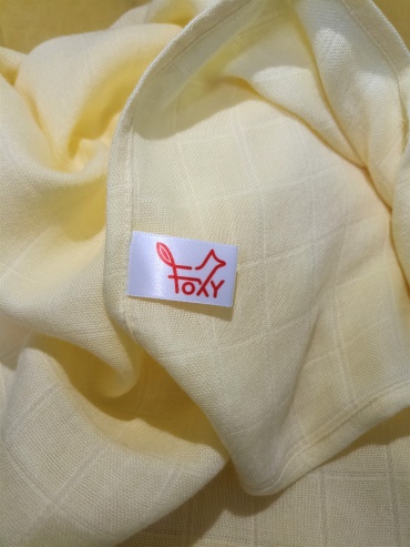 Foxy FSI009 пеленка текстильная, 1 шт, 120x120 см, муслин, желтый