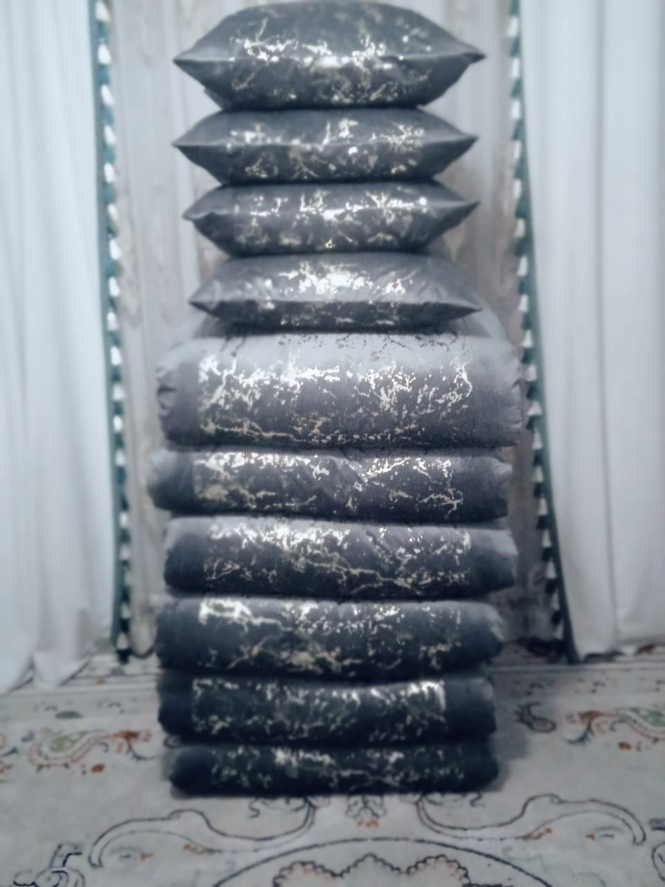 Комплект корпе с подушками 220x80 см, вата, серый