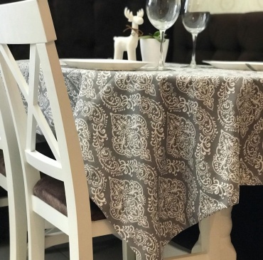 Скатерть Maryam decor & textile Вензель  170x140 см, хлопок, дак, 1 шт