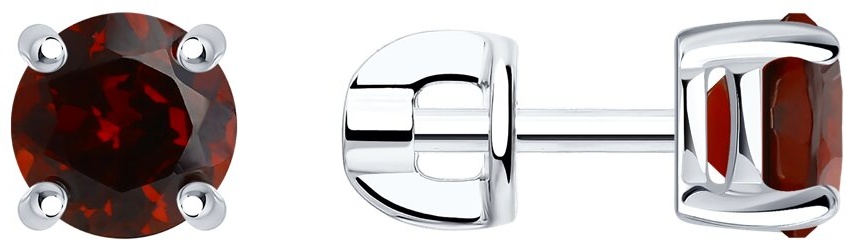 Пусеты SOKOLOV 92020040 вес 1.96 г серебро, гранат