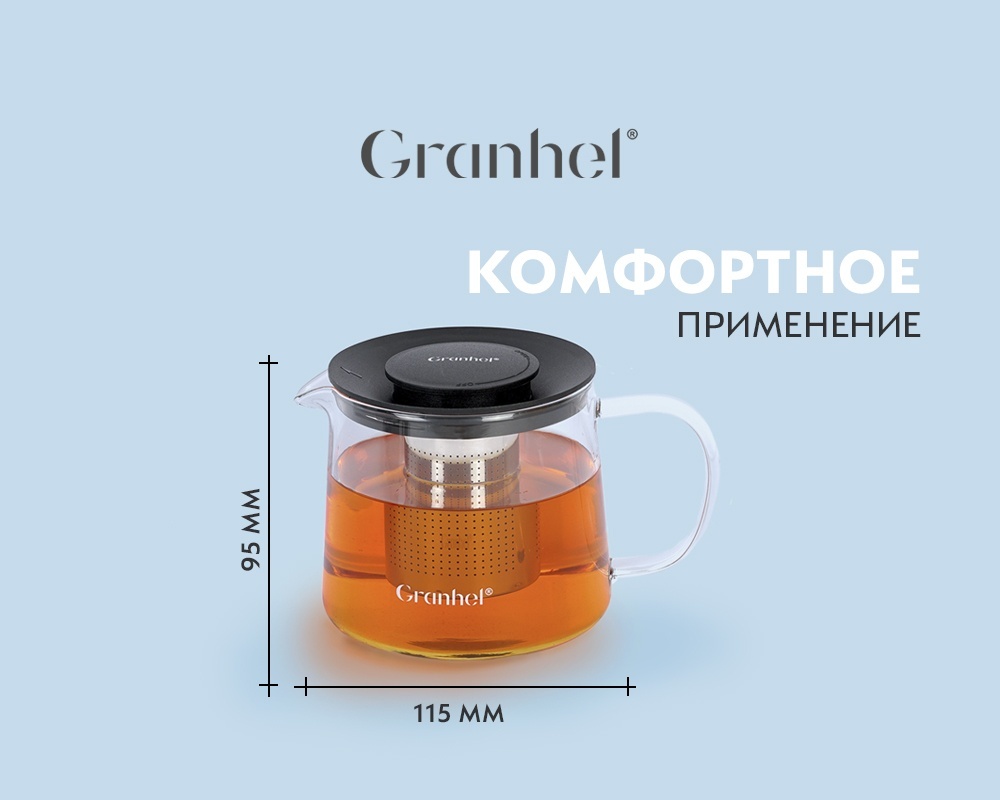 Чайник Granhel Eco line series GP-004 0.6 л, стекло