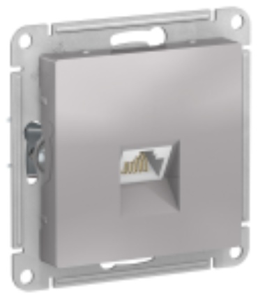 Systeme electric встраиваемая AtlasDesign 4219*3, компьютерный (RJ45) цвет алюминий