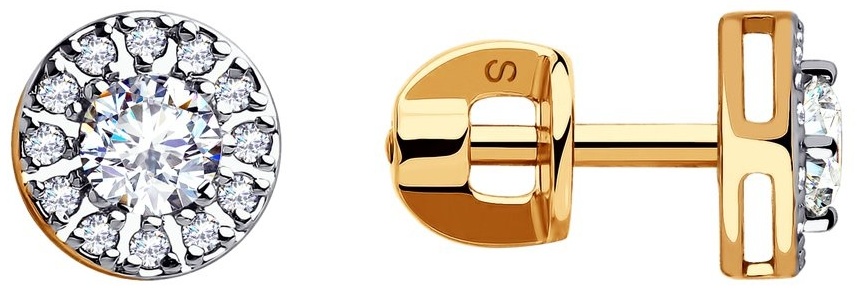 Пусеты SOKOLOV EAR-SO-585-175837 вес 1.88 г золото, фианит