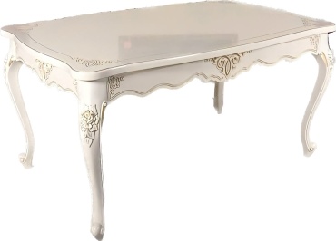 Обеденный стол Ереке Мебель Alsu, 150х95x80 см, МДФ, белый, золотистый