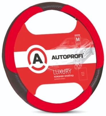 AUTOPROFI оплетка на руль AP-1010 BK/RD M черный, красный
