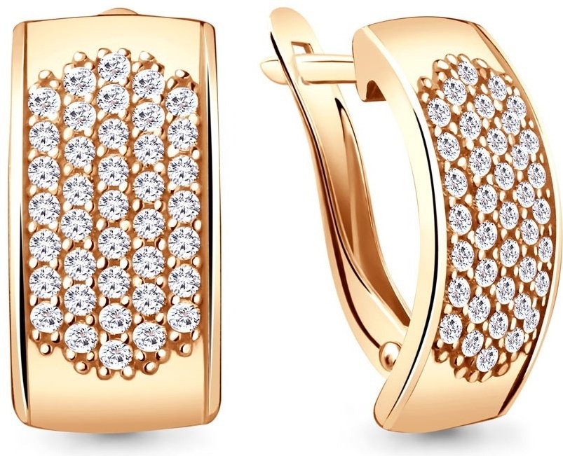 Серьги AQUAMARINE 40980А вес 5.44 г серебро, фианит