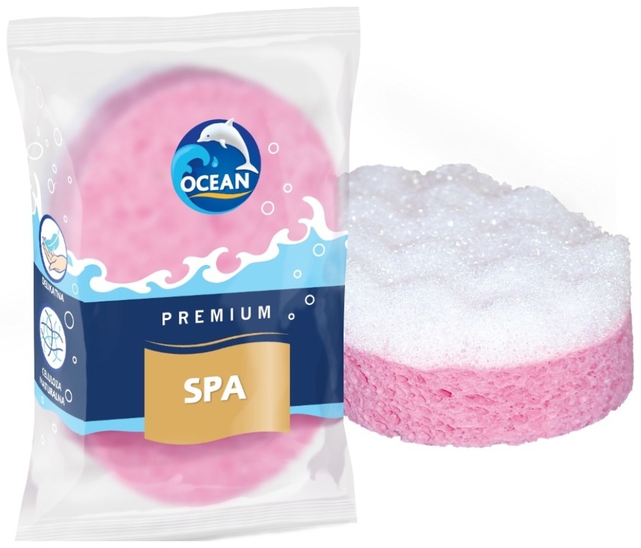 OCEAN губка для тела, универсальное розовый 1 шт