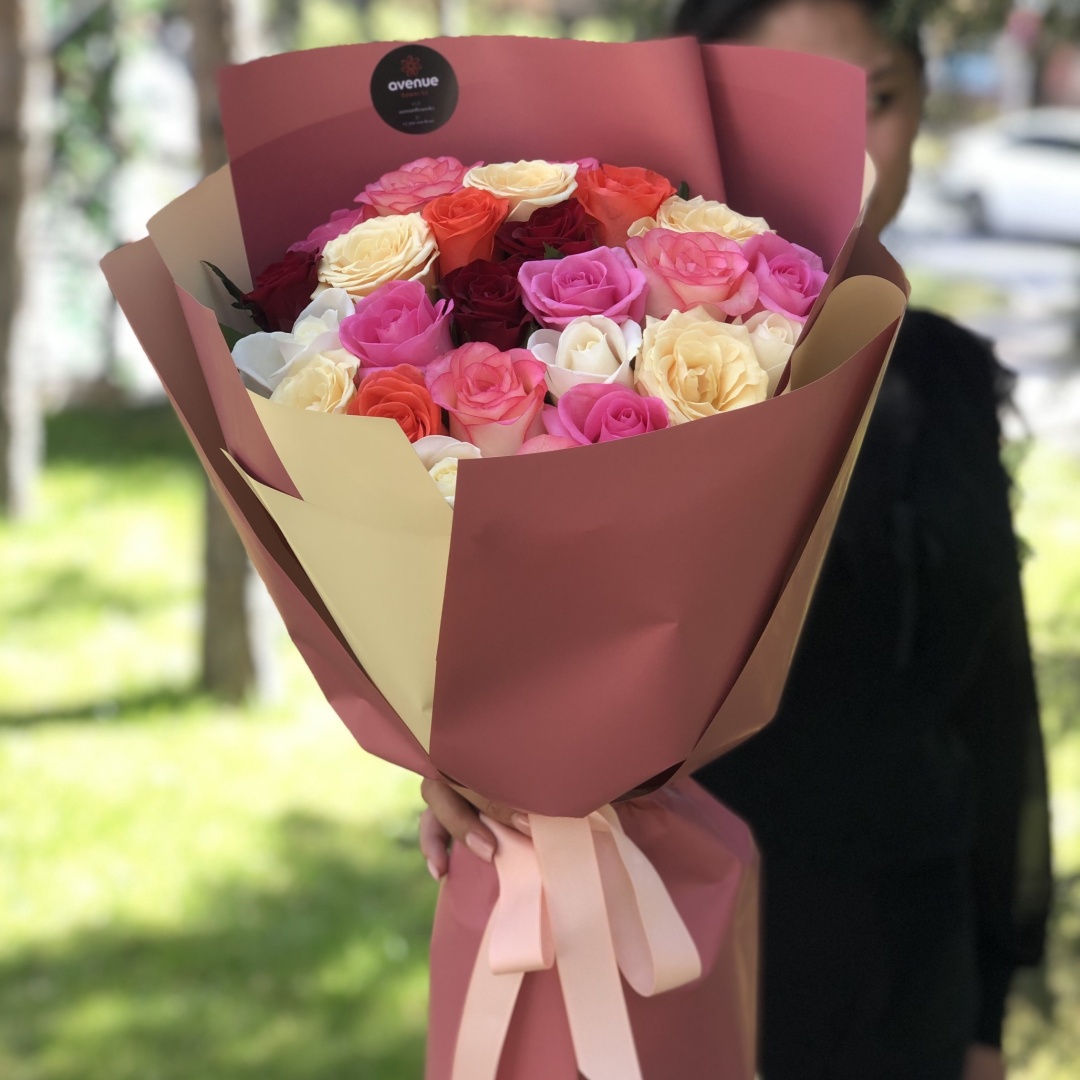 Купить Flower.kz Букет из местных роз 25 шт 50 см в Алматы Магазин на