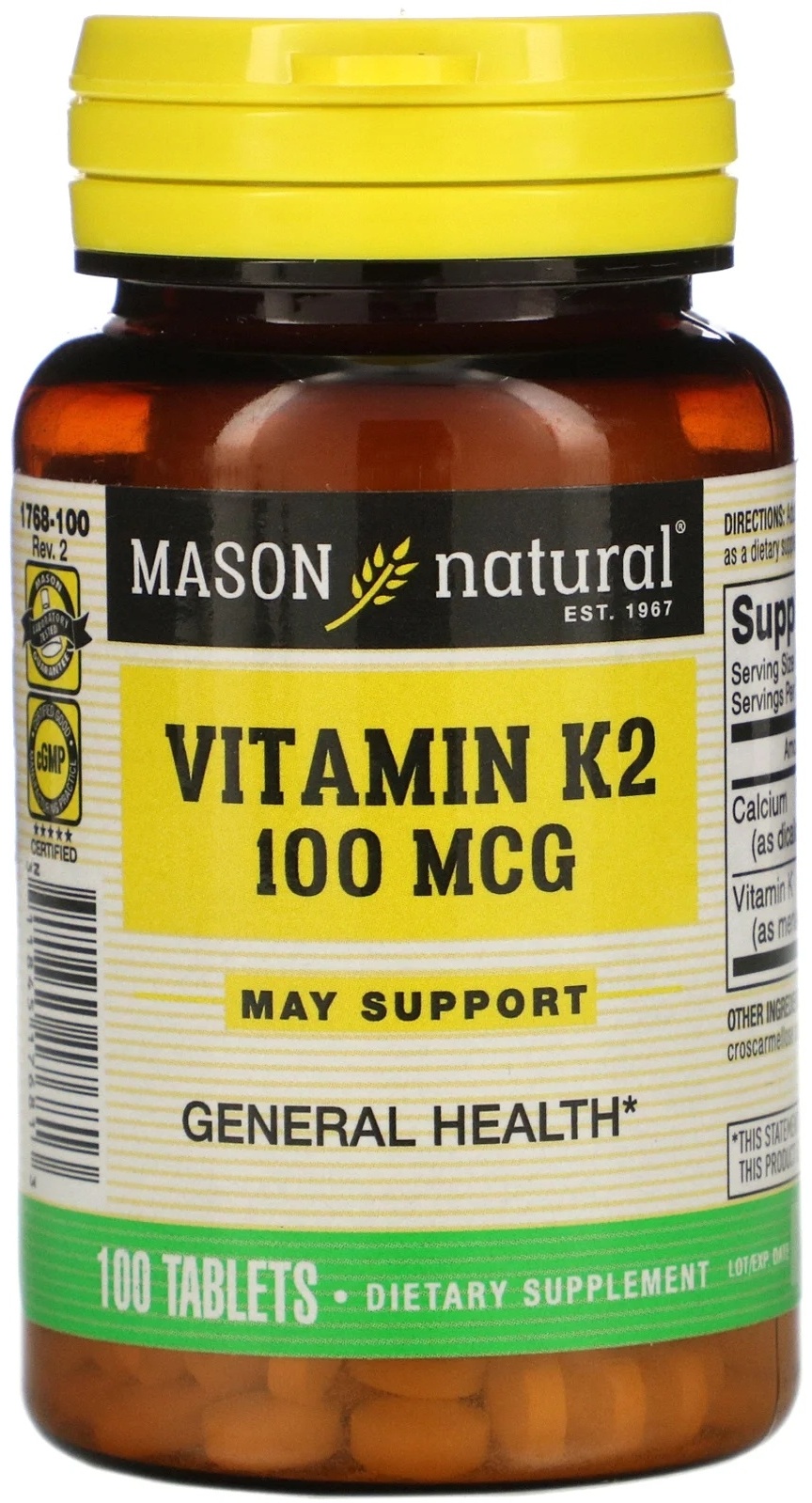 Купить Mason Natural Витамин К2 100 мкг 100 таблеток в Алматы – Магазин ...