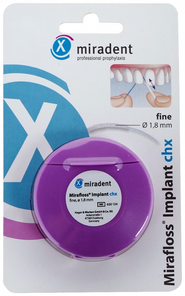 Miradent Mirafloss Implant chx Fine флоссер 50 м