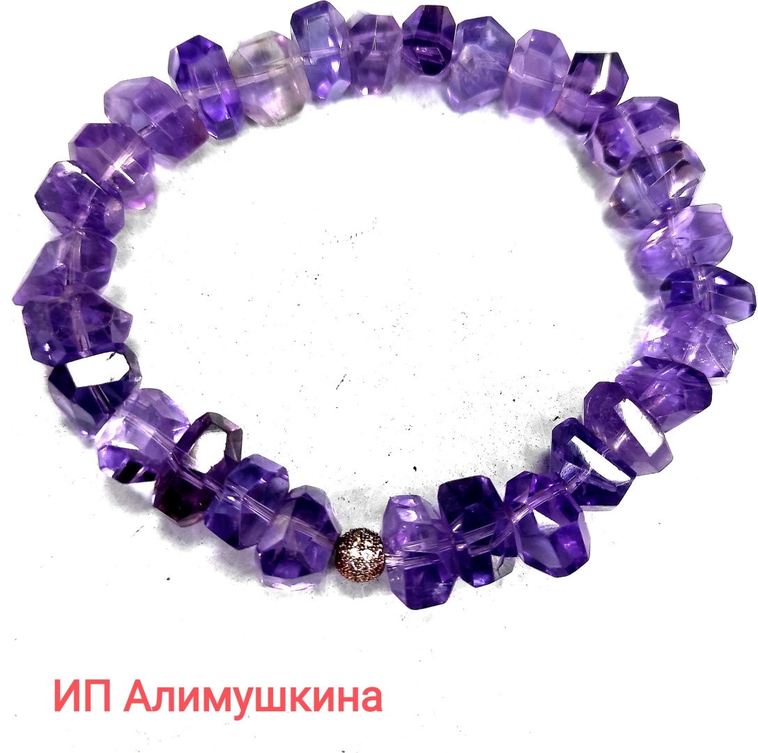 Браслет длина 21 см аметист, аметист
