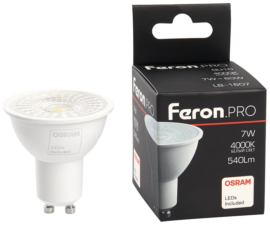 Feron 7W G5.3, светодиодная, нейтральный белый