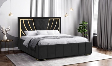 Кровать Ереке Мебель Виолетта BTK KR2X-S119 двуспальная, 180x200 см, без подъёмного механизма, черный