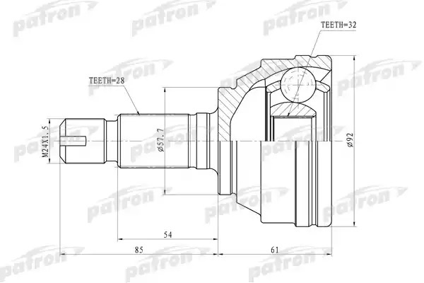 PATRON шрус PCV6893