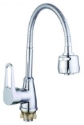 Смеситель с гибким изливом ZEGOR SOP4 E045, латунь, цвет хром