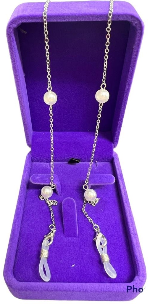 Шнурок для очков Fashion Jewelry серебристый 70 см