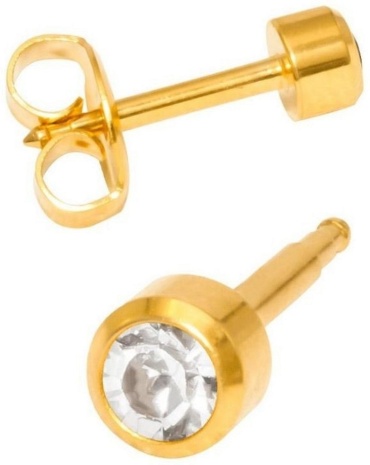 Серьги STUDEX N медицинская сталь, кристаллы Swarovski