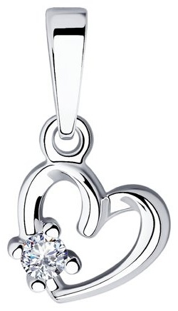 Подвеска Серебро России 7,0-43713049 вес 0.7 г серебро, фианит