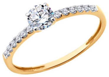 Diamant 51-110-02334-1 размер 17.5 вес 1.27 г золото, фианит