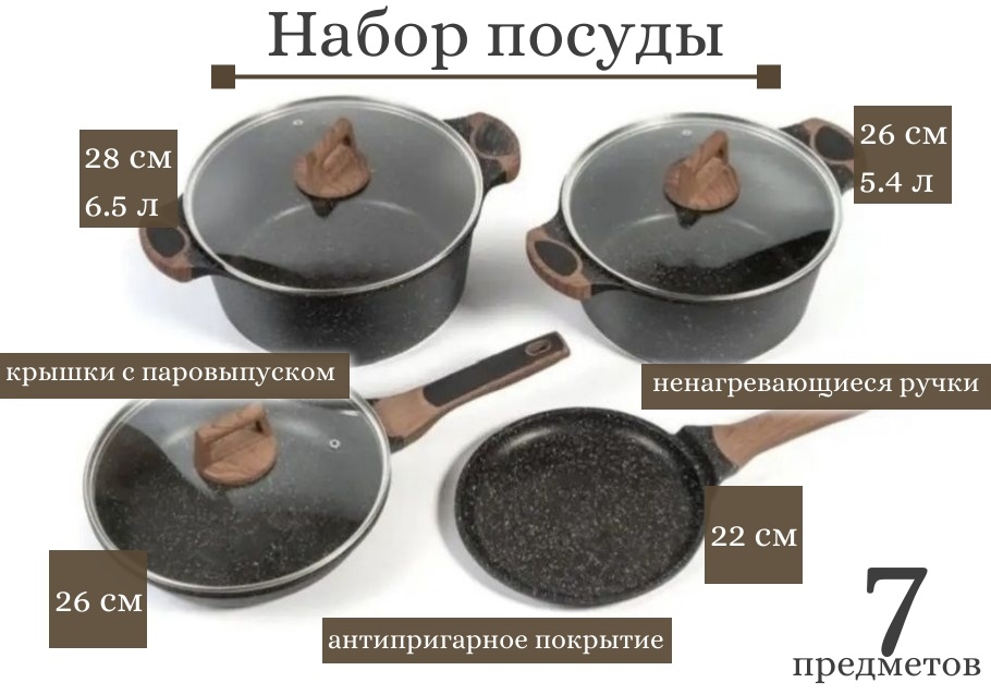 Набор кастрюль ZWILLON 7 в 1
