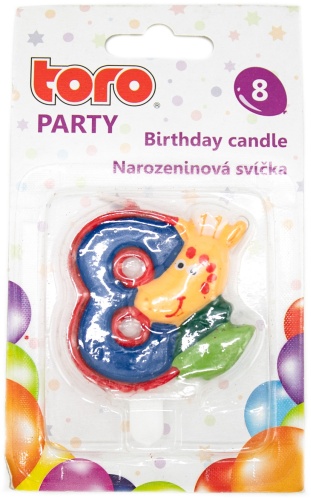 Свеча Toro цифра 8, 1 шт