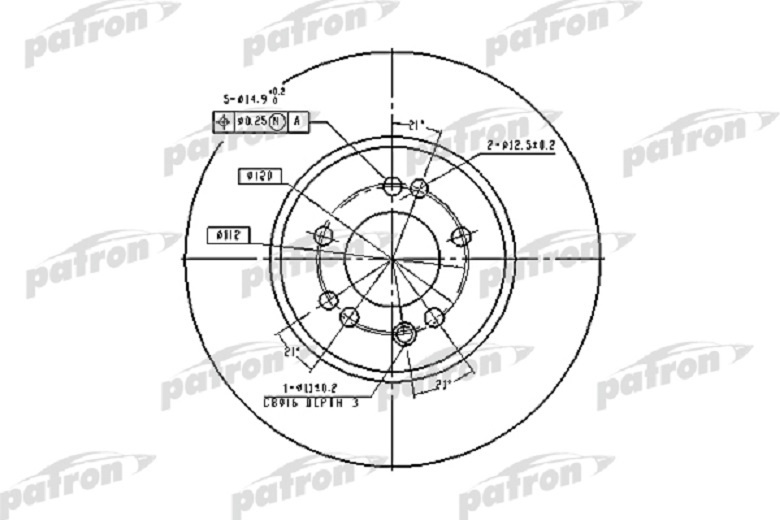 Диски PATRON передние PBD1585