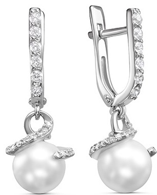 Серьги Lucente Silver 11-0312 вес 3.34 г серебро, жемчуг