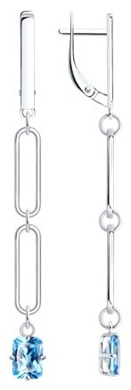 Серьги SOKOLOV 94026900 вес 3.87 г серебро, топаз