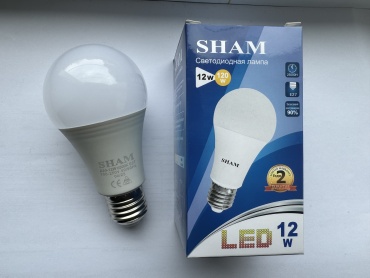 SHAM 12W E27, светодиодная, холодный белый