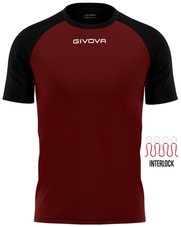 Футболка Givova черный, бордовый 38