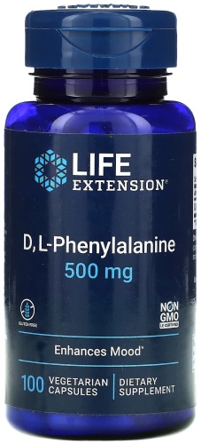 Life Extension D, L-фенилаланин 500 мг 100 капсул