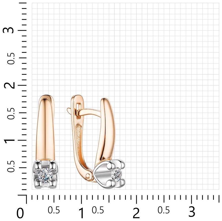 Серьги Mi Amor с/162-120 вес 2.75 г золото, бриллиант