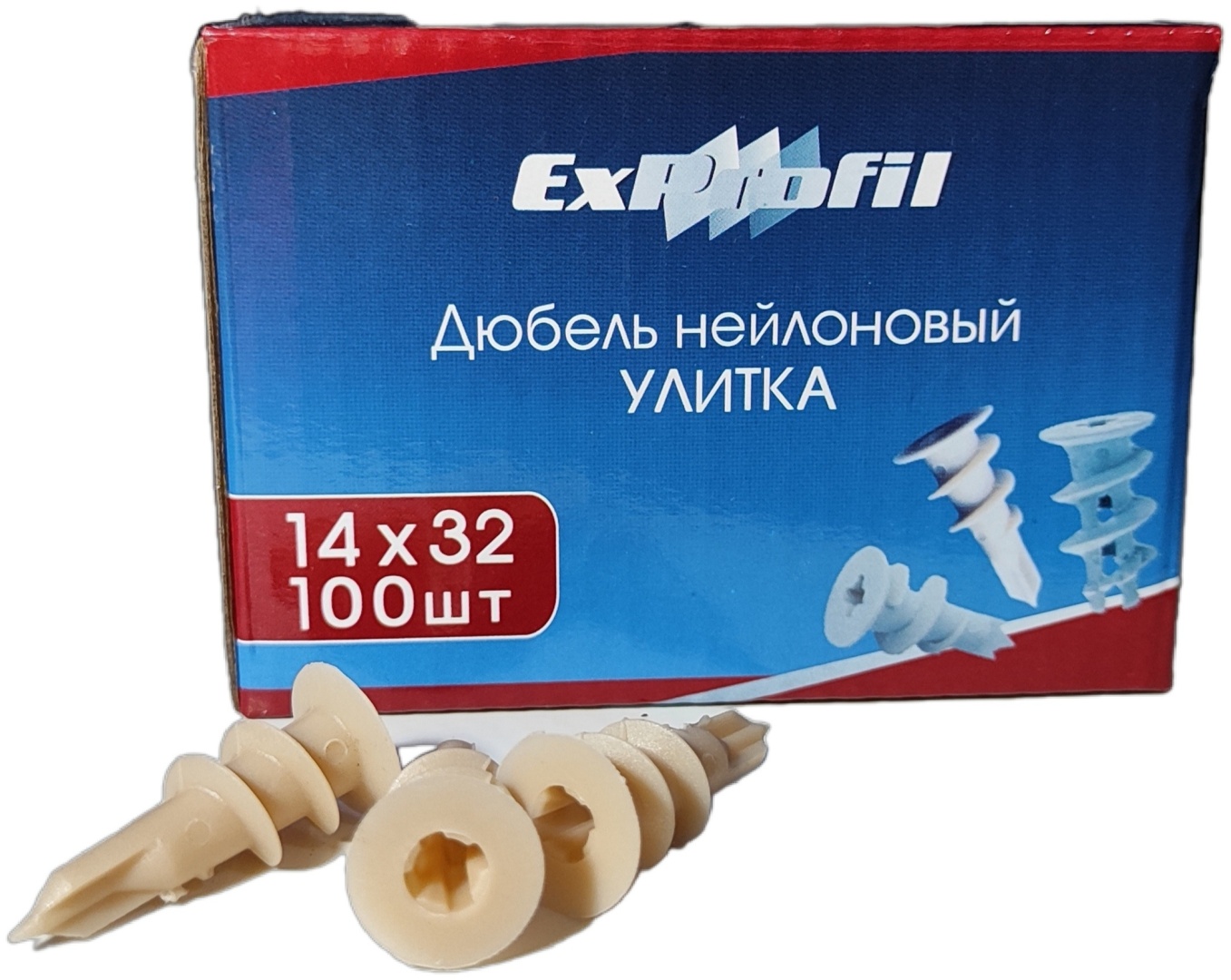 Купить ExProfil дюбель улитка 14х32 мм, 100 шт в Алматы – Магазин на ...