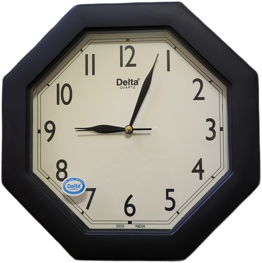 Часы кварцевые DELTA 3555 BLACK, пластик