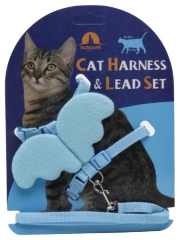 Taotaopets шлейка с поводком для прогулки универсальный голубой