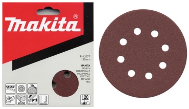 Шлифовальный круг Makita 125 мм, оксид алюминия Р80, 10 шт. арт. P-43555