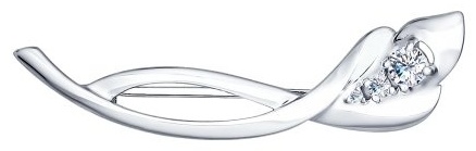 Брошь SOKOLOV 94040108 вес 2.2 г серебро, фианит