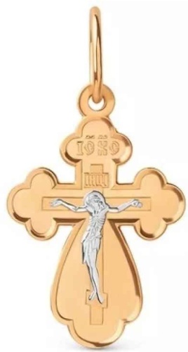 Крестик DINASTIA 800857-1002 вес 1.06 г золото, без вставок