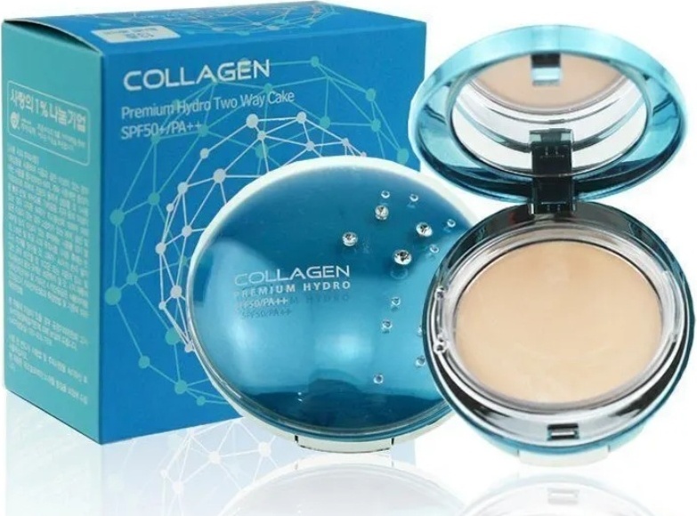 Пудра ENOUGH Collagen Premium Hydro Two Way Cake сухая 2 бежевый