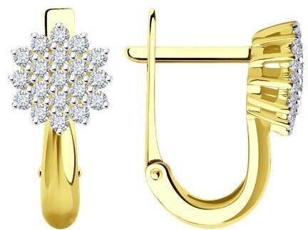 Серьги SOKOLOV EAR-SO-585-713891 вес 2.59 г золото, бриллиант