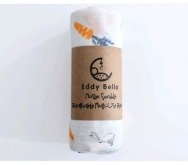 Eddy bella Super Soft пеленка текстильная, 1 шт, 110x110 см, муслин, белый, мультиколор