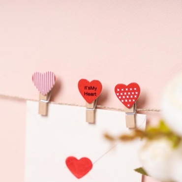 Декоративные прищепки With love дерево, текстиль, металл
