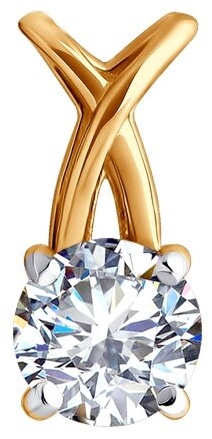 Подвеска Diamant 51-130-02204-1 вес 0.57 г золото, фианит