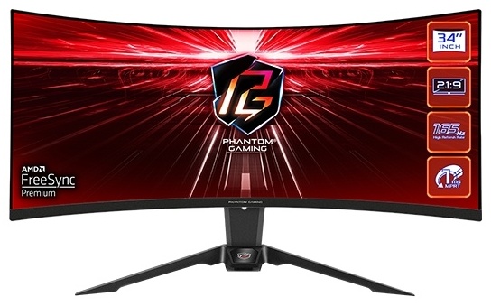 Монитор 34" ASRock PG34WQ15R2B черный