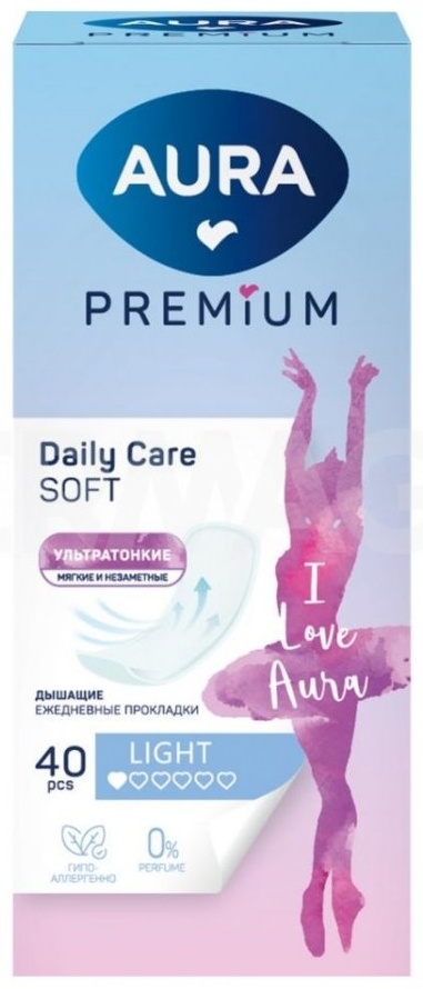 Aura Beauty прокладки ежедневные Daily Care Soft Light 40 шт
