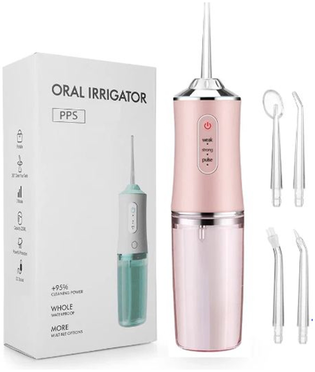 Ирригатор O-234 pink импульсный, портативный