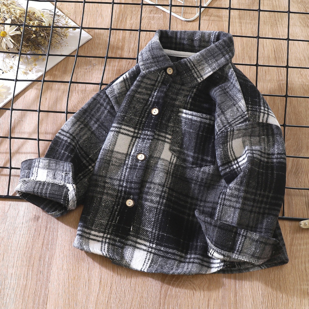 Рубашка Baby черный, серый, белый